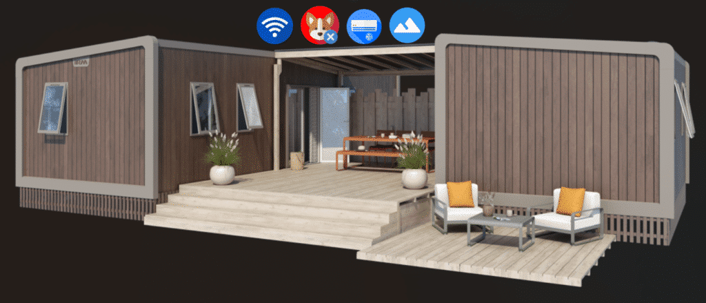 Duo : un mobil-home 3 chambres climatisé + un mobil-home 1 chambre climatisé